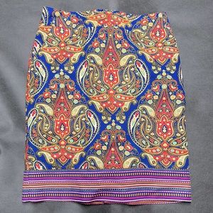 Paisley pencil skirt
